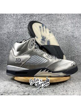 Air Jordan 5 Retro Wings Sz 17 Men = 18.5 Women Metallic Silver Black IO2038-001